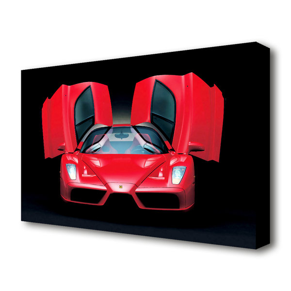 East Urban Home Leinwandbild Lamborghini mit Flügeltüren in Rot